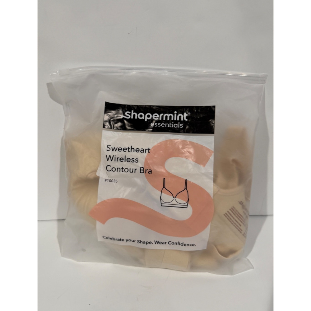 Shapermint Essentials Everyday Sweetheart Wireless Contour Bra Chai 2XL NEW - Picture 3 of 5